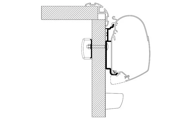 Thule Markisenadapter Knaus 2017 Wandmontage 1 Thule Markisenadapter Knaus 2017 Wandmontage