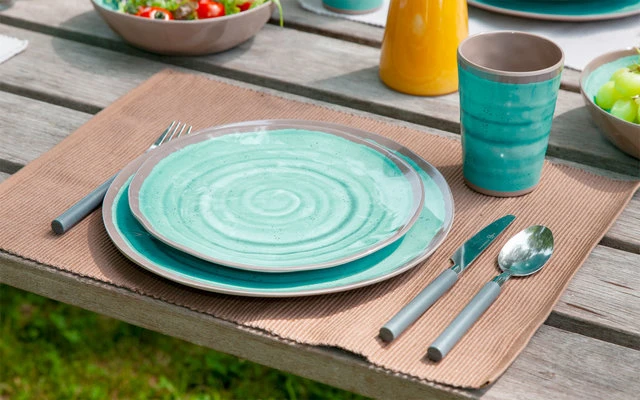 Bo-Camp Melamin Becher Set 4 Teilig Dunkelblau/braun 1 Bo-Camp Melamin Becher Set 4 Teilig Dunkelblau/braun