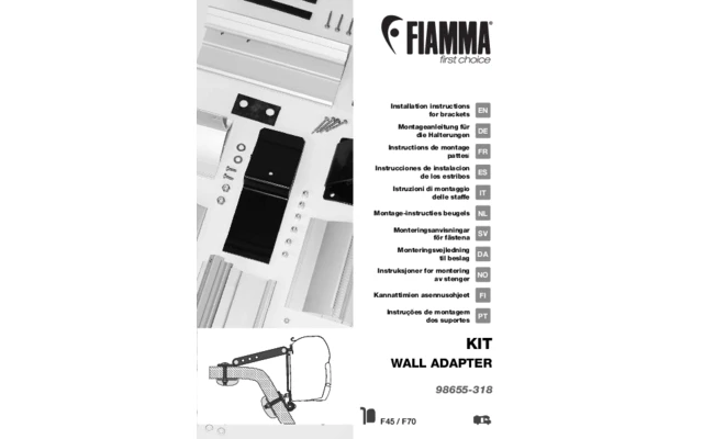 Fiamma Adapter Halterung Kit Wall Adapter F45 / F70 1 Fiamma Adapter Halterung Kit Wall Adapter F45 / F70