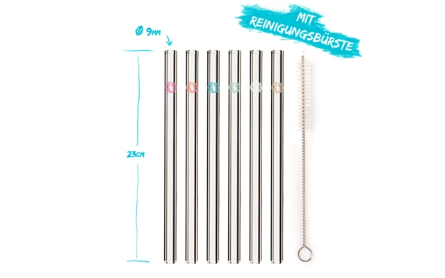 Chinchilla Glastrinkhalme Rund 23 X 9 Cm 2 Chinchilla Glastrinkhalme Rund 23 X 9 Cm – Bild 2